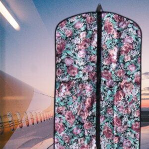 Multi-Color Floral Tapestry Heavy Canvas Travel Garment Bag - NWOT